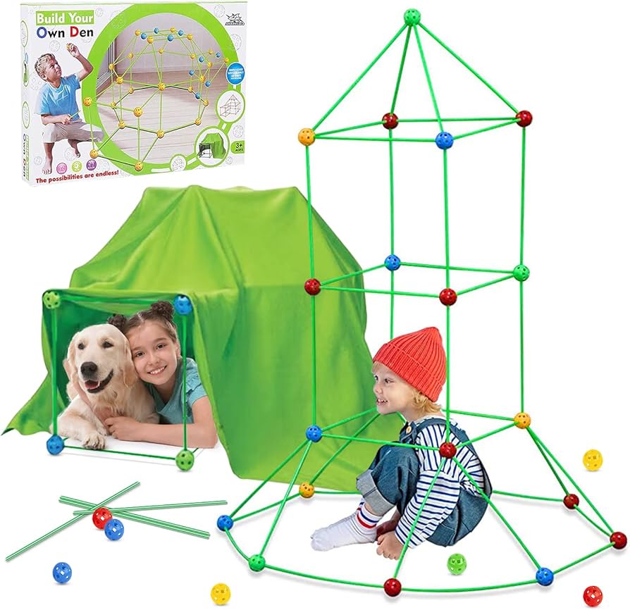 87-Piece Glow Fort Building Kit – The Ultimate Playhouse Construction Set for Kids Aged 4-11