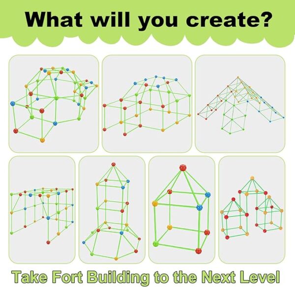 87-Piece Glow Fort Building Kit – The Ultimate Playhouse Construction Set for Kids Aged 4-11 - Image 3