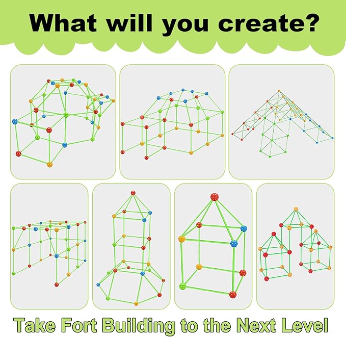 87-Piece Glow Fort Building Kit – The Ultimate Playhouse Construction Set for Kids Aged 4-11 - Image 3