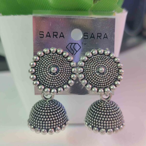 Silver Oxidized Jhumka Earrings Mini DRE47