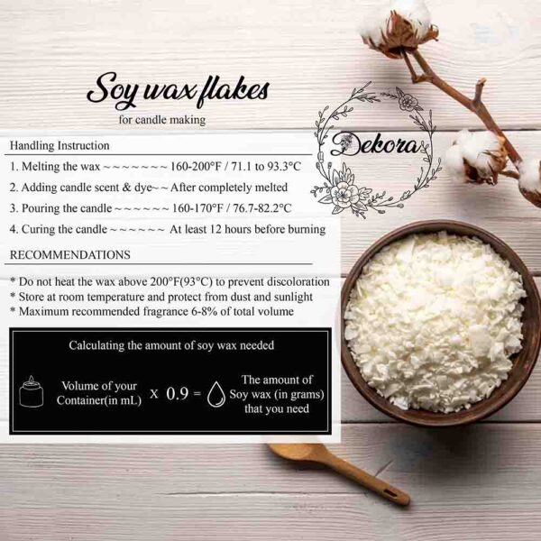 Dekora-Natural Soy Wax Flakes-Eco-Friendly Candle Making Delight - Image 2