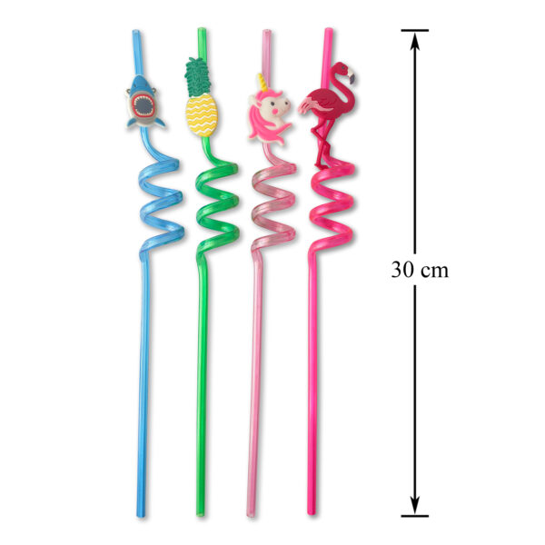 Fun & Colorful Reusable Spiral Straw Combo – 4-Pack for Kids! - Image 2