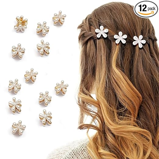Small Hair Clip Daisy Flower Child Hair Pearl Hair Claw Sweet And Cute Korean Style Mini Pearl Claw Clips with Flower Design DRHA30 - Image 3
