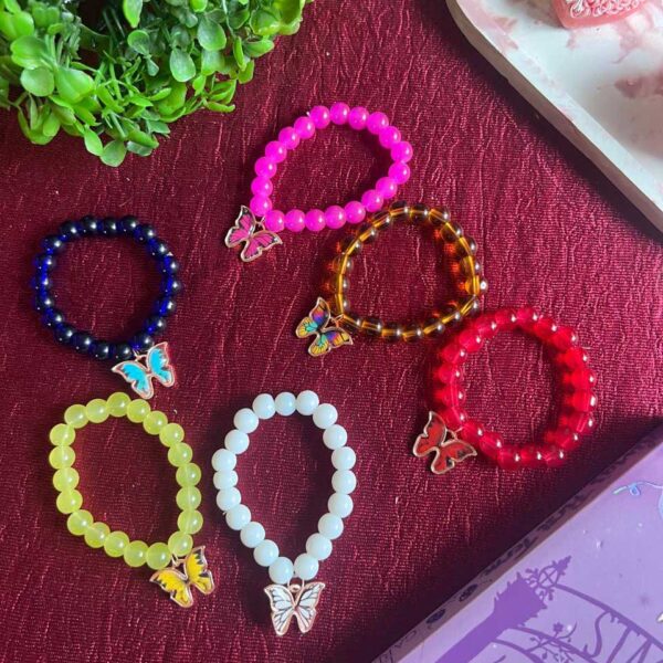 Plain beads butterfly charms bracelet Pack of 1 DRB35