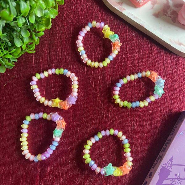 Fancy Colorful semi transparent Star beads Bracelet Pack of 1 DRB37