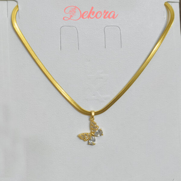 Stainless Steel Ant tarnish Snake Chain with Butterfly Dollar| Necklace for Women | Chain for Women | Necklace | Necklace for Girls | Neck Chain for Women DRC88