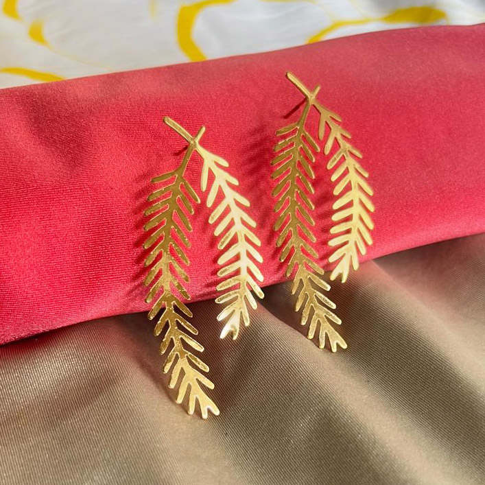 Western Long Leaf Design long Earrings for Girls and Women | DRE59