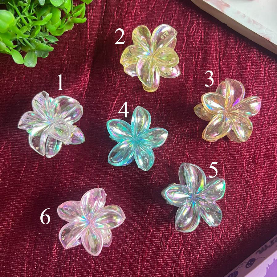Trendy Shiny flower Plastic Barrette Clip clutcher Hair Claw 3D DRHA28
