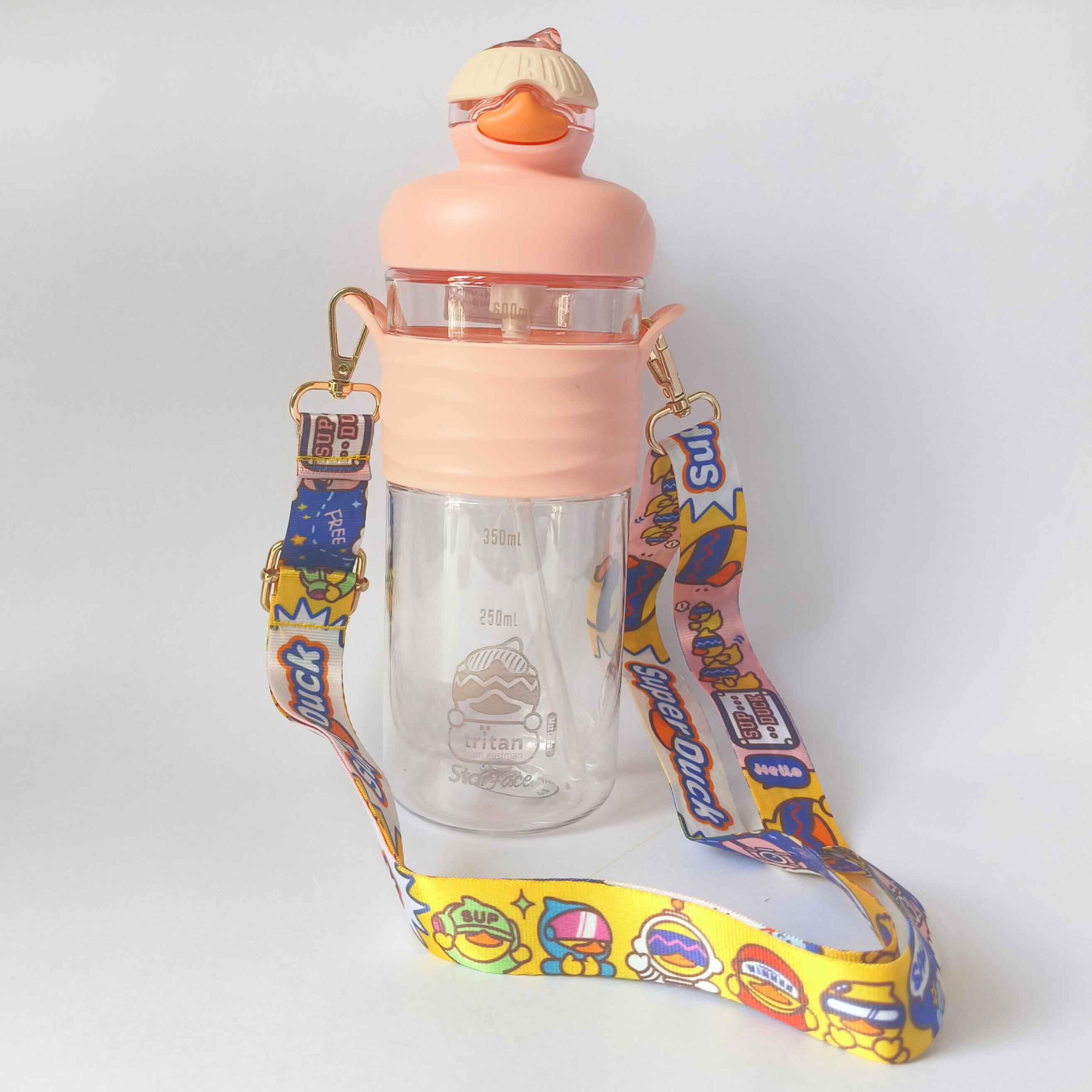 Cute Water Bottle with Sipper - 600 ML Water Bottle for kids, Tritan Sipper Bottle for Kids, School Bottles, BPA Free Kids Water Bottle, Anti-leak Cartoon Water Bottle for Kids (Duck) - Image 3