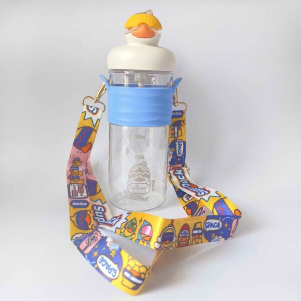 Cute Water Bottle with Sipper - 600 ML Water Bottle for kids, Tritan Sipper Bottle for Kids, School Bottles, BPA Free Kids Water Bottle, Anti-leak Cartoon Water Bottle for Kids (Duck) - Image 5