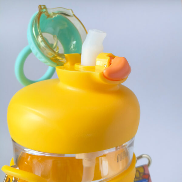 Cute Water Bottle with Sipper - 600 ML Water Bottle for kids, Tritan Sipper Bottle for Kids, School Bottles, BPA Free Kids Water Bottle, Anti-leak Cartoon Water Bottle for Kids (Duck) - Image 6